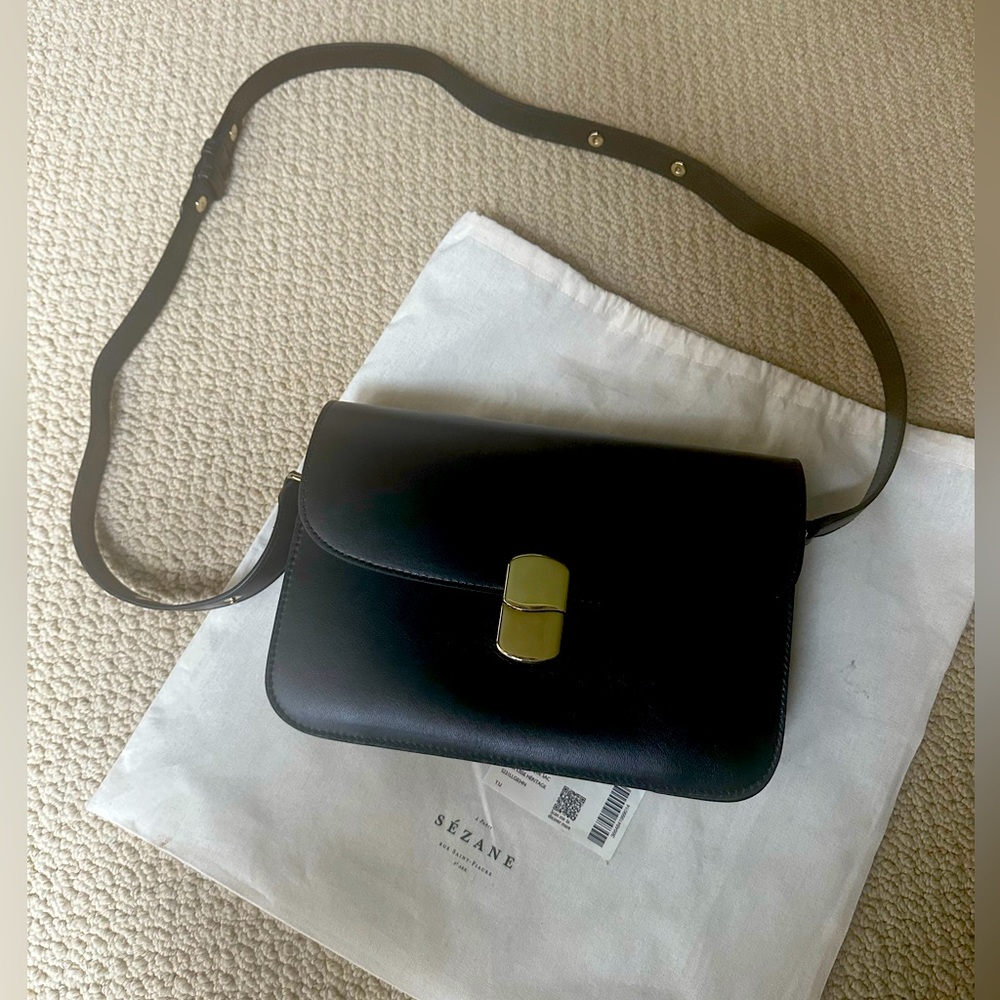 SEZANE MILO CLASSIC BAG BLACK